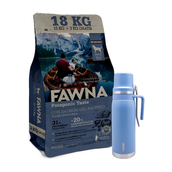 Fawna Adulto Raza Mediana y Grande Salmón 15+3 kg + Termo y bombilla