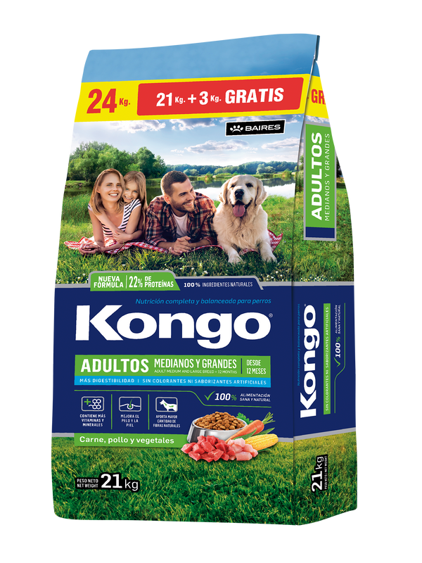 Kongo Adulto raza mediana y grande 21+3 kg