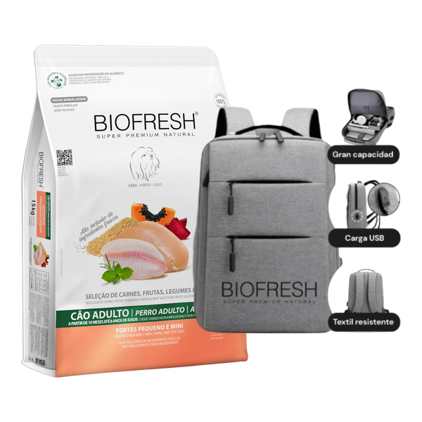 Biofresh Adulto Raza Pequeña 15 kg + Mochila