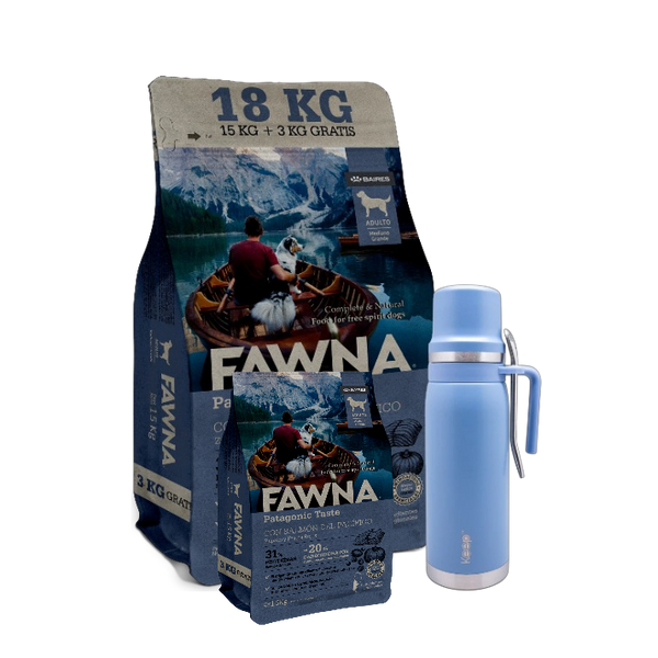 Fawna Adulto Raza Mediana y Grande Salmón 18+3 kg + Termo y bombilla