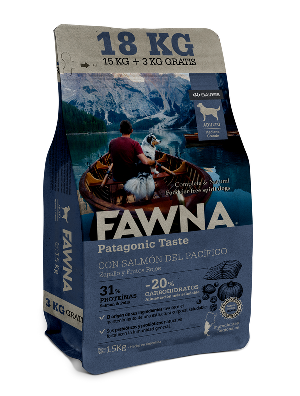Fawna Adulto Raza Mediana y Grande Salmón 15+3 kg + Termo y bombilla