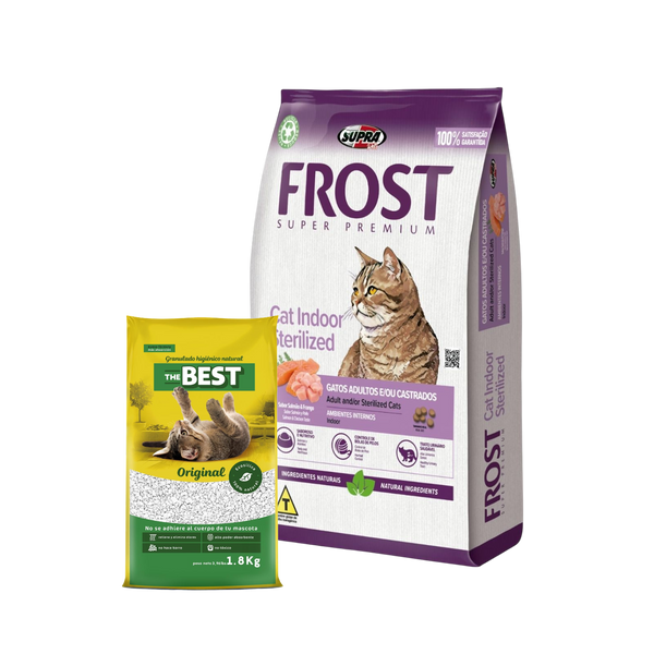 PROMO Frost Cat Indoor 7.5+1 kg + piedras The Best 1.8 kg
