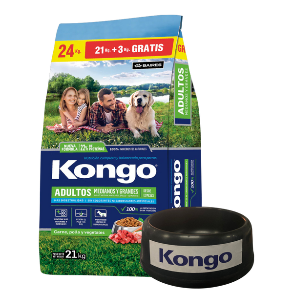 Kongo Adulto raza mediana y grande 21+3 kg